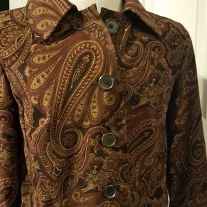 Briggs New York Paisley Blazer - Brown and Gold